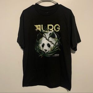 Black Short Sleeve LRG Panda Graphic Tee Large